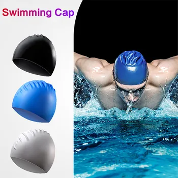 Силиконова шапка за плуване, однотонная водоустойчив, с висока еластичност, за защита на ушите, за възрастни, 6 цвята, мъжки и дамски шапка за плуване