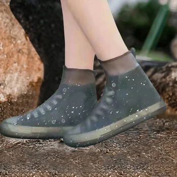 Силиконови Непромокаеми обувки, бахилы, множество удебелена обувки за дъждовно снежна време, сгъваема защитен калъф за непромокаемой обувки
