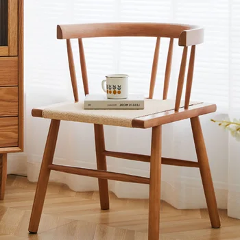 Скандинавски стол за дневна със сгъваща се облегалка, Офис дървена единична дизайнерски стол за хола, на Пода в спалнята, Украса Mobili Per La Casa