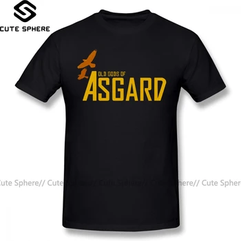 Тениска Asgard Тениска Old Gods Of Asgard, Класическа тениска с къс ръкав, Оверсайз, Графична Тениска от 100 Памук, Забавна Мъжка Тениска