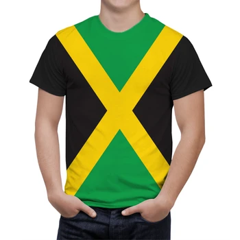 Тениска със знамето на Ямайка, патриотическая 3D тениска за мъже, модни блузи в стил хип-хоп с кръгло деколте и къс ръкав