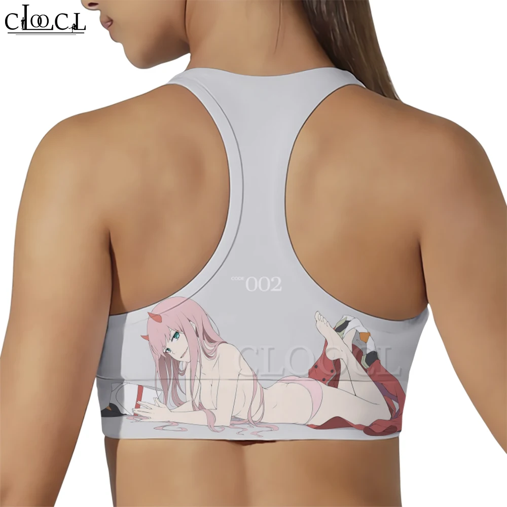 Женски спортен жилетка CLOOCL с японското аниме Darling In The FranXX, на върха на бретелях с 3D модел, всекидневни женски сутиен за йога и фитнес