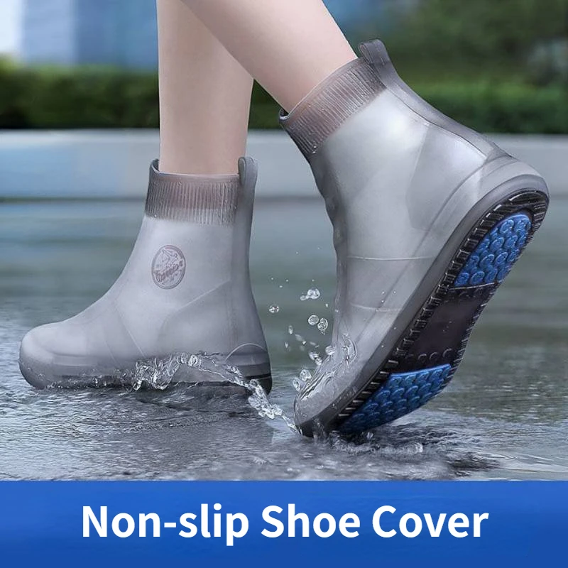 Водоустойчив силиконов калъф за обувки, високи непромокаеми ботуши, чанта за неплъзгащи обувки, защита за деца, множество удебелена обувки за улицата, детска