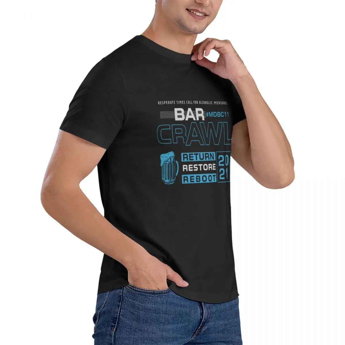 Тениска с изображение BAR CRAWL 2021, графична тениска, дрехи за мъже, тениски, мъжки спортни ризи