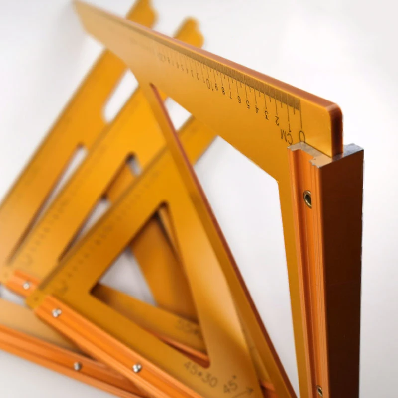 Триъгълна линия от Квадрати за дървообработване Квадратен ъглов транспортир Измервателни инструменти 90 градуса Маса за дървообработване Триъгълна линия