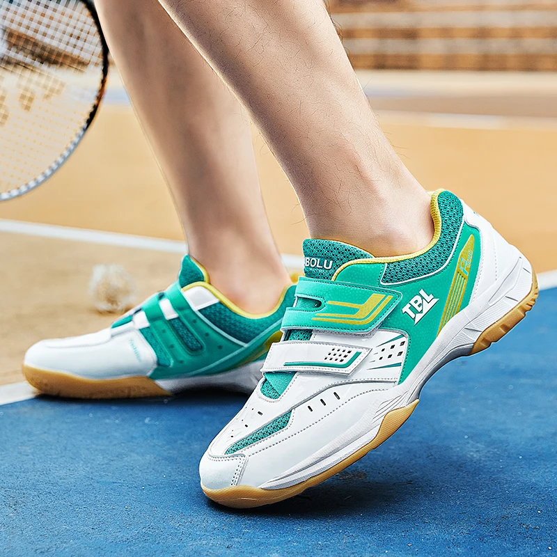 Нова професионална обувки за тенис, мъжки дамски устойчива на плъзгане обувки за бадминтон, мъжки дишащи червени леки маратонки за тренировки